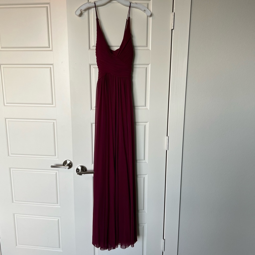 David’s Bridal Burgundy Bridesmaids Dress